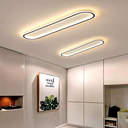 Moderne Lange Plafondlamp Voor Gangpad En Hal Verlichting Zwart D60*H5CM-28W