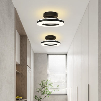 Moderne Gouden IJzeren Hal LED Plafondlamp Warm Licht Zwart Dimbaar met afstandsbediening