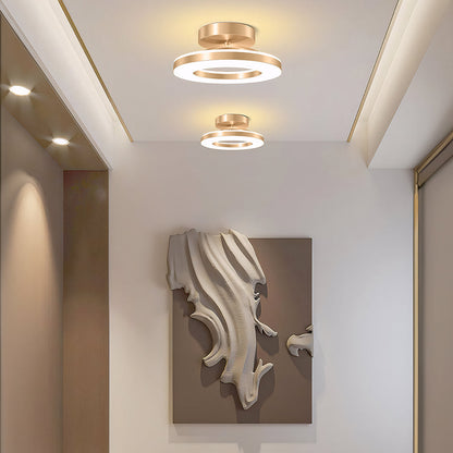 Moderne Gouden IJzeren Hal LED Plafondlamp Warm Licht