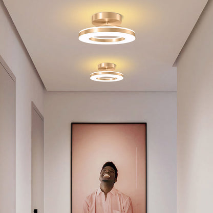 Moderne Gouden IJzeren Hal LED Plafondlamp Warm Licht
