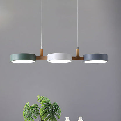 Moderne Metalen Cilindervormige Hanglamp Scandinavisch Wit-Grijs-Groen D77*H20CM