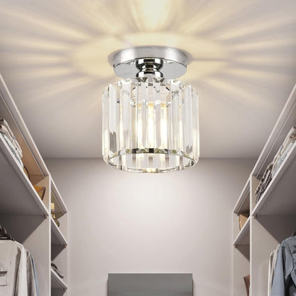 Moderne Zwarte Plafondlamp Met Eén Lichtbron Voor Hal Zilver Cirkel (D13*17CM)