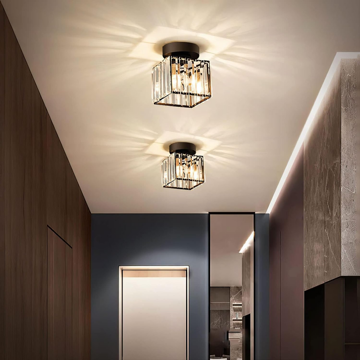 Moderne Zwarte Plafondlamp Met Eén Lichtbron Voor Hal