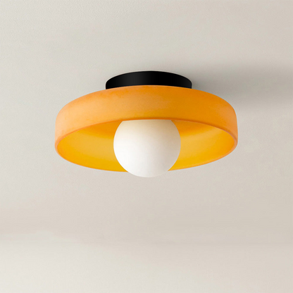 Moderne Ronde Plafondlamp Voor Keuken Met Helder Licht Oranje D25*H15cm