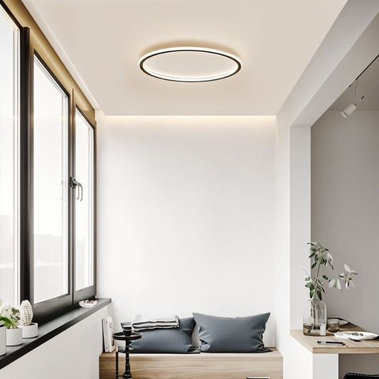 Moderne Ultradunne Ronde Lage Plafondlamp Voor Interieur Zwart