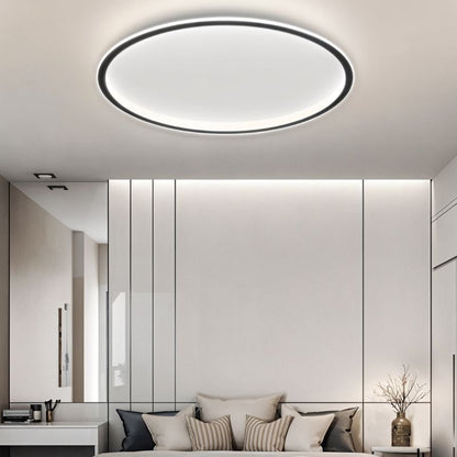 Moderne Ultradunne Ronde Lage Plafondlamp Voor Interieur Zwart