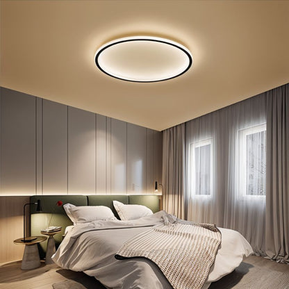 Moderne Ultradunne Ronde Lage Plafondlamp Voor Interieur Zwart