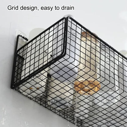 Multifunctionele Badkamer Organizer met Muurbevestiging Zwart Wit