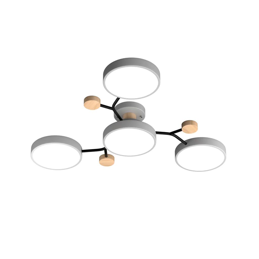 Murray Macaron Moleculaire LED-plafondlamp Grijs 4 hoofden