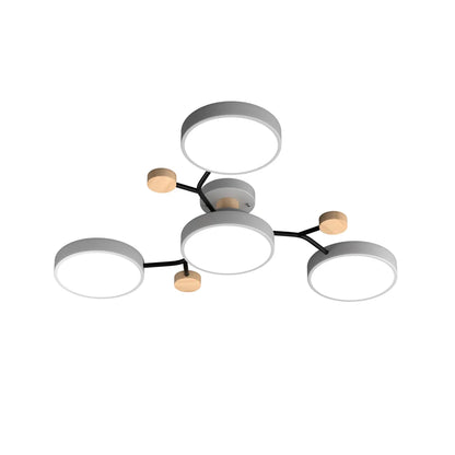 Murray Macaron Moleculaire LED-plafondlamp Grijs 4 hoofden