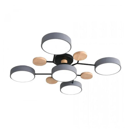 Murray Macaron Moleculaire LED-plafondlamp Grijs 5 hoofden