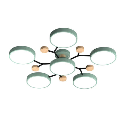 Murray Macaron Moleculaire LED-plafondlamp Groente 6 hoofden Warm licht