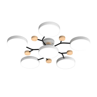 Murray Macaron Moleculaire LED-plafondlamp Wit 6 hoofden Warm licht