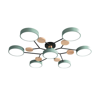Murray Macaron Moleculaire LED-plafondlamp Groente 7 hoofden Warm licht