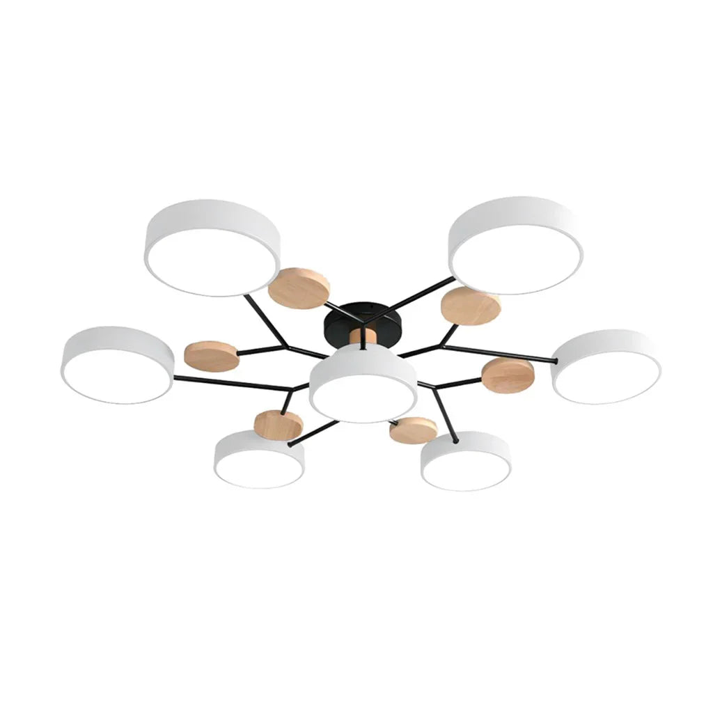 Murray Macaron Moleculaire LED-plafondlamp Wit 7 hoofden Warm licht