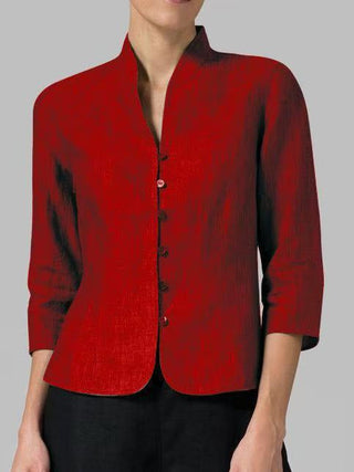 Nara | Vintage blouse met lange mouwen voor dames – Architectonische retro-constructie & Kopenhagen Vintage Majestic rood