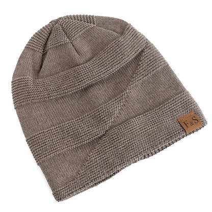 Nieuwe unisex slouchy wintermutsen met bontvoering voor mannen en vrouwen, warme mutsen, casual labeldecoratie, gebreide wintermutsen 2