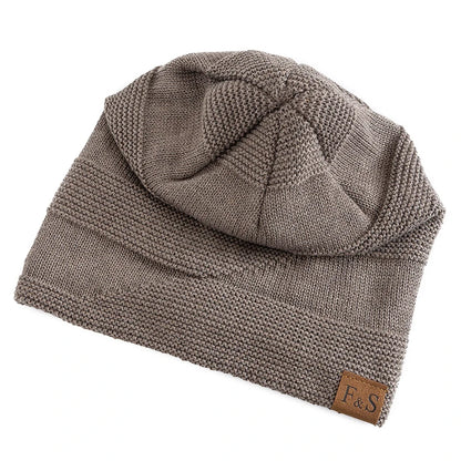 Nieuwe unisex slouchy wintermutsen met bontvoering voor mannen en vrouwen, warme mutsen, casual labeldecoratie, gebreide wintermutsen 4