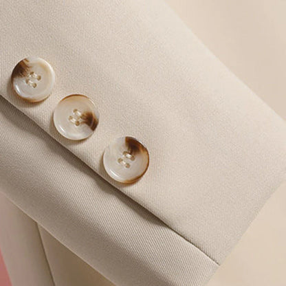 Nola Elegante Lange Blazer Met Riem Voor Dames