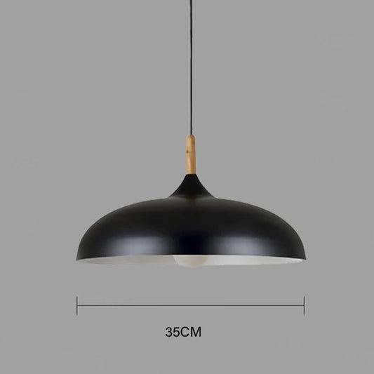 Plafondlamp Scandinavisch Eikenhout Met LED Verlichting Zwart