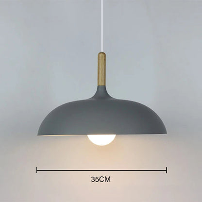 Plafondlamp Scandinavisch Eikenhout Met LED Verlichting Grijs