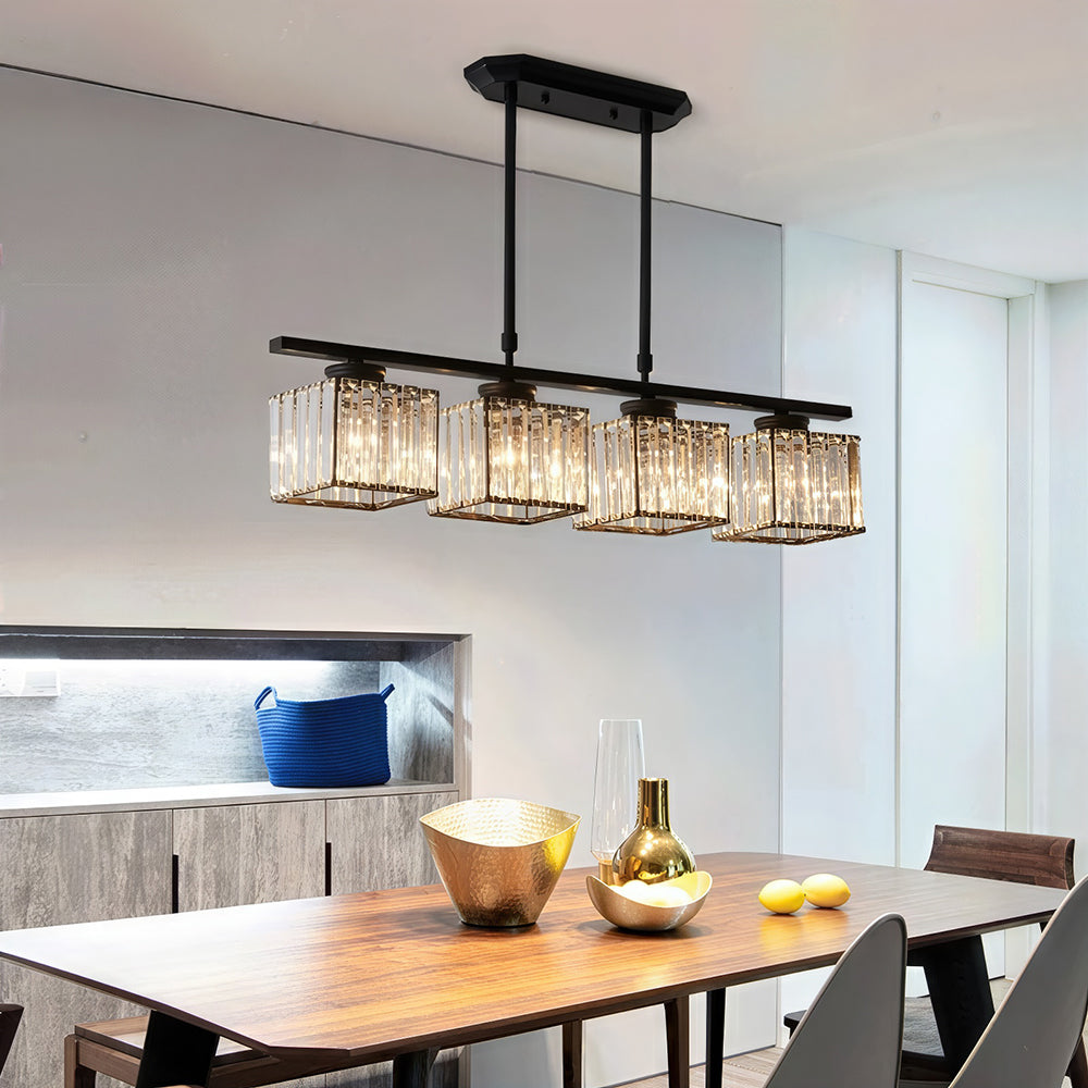 Nordic Multi Head Lange Glazen Eilandlamp Voor Keuken