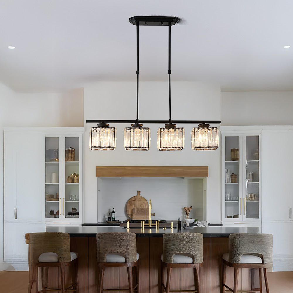 Nordic Multi Head Lange Glazen Eilandlamp Voor Keuken