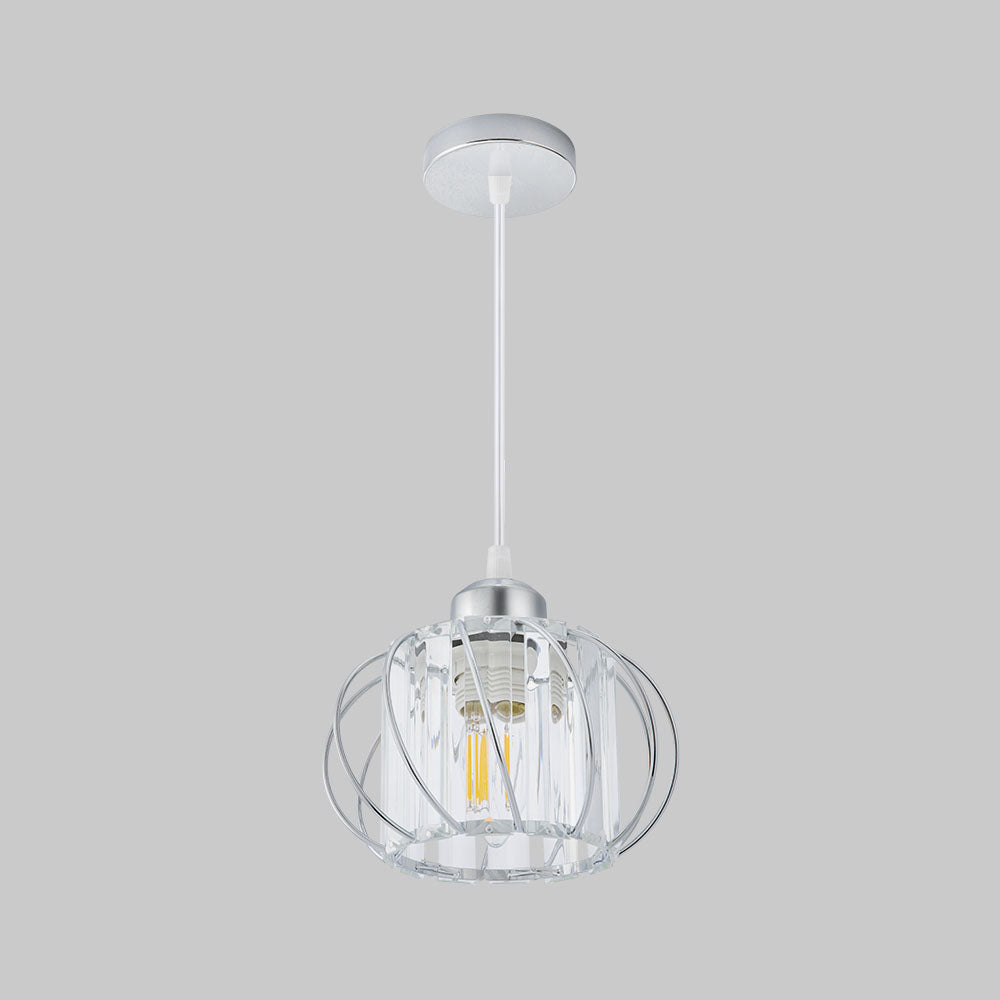 Nordic Eenvoudige Bolvormige Glazen Hal Hanglamp Modern Hanglamp Zilver D16*H16cm