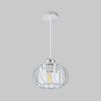 Nordic Eenvoudige Bolvormige Glazen Hal Hanglamp Modern Hanglamp Zilver D16*H16cm