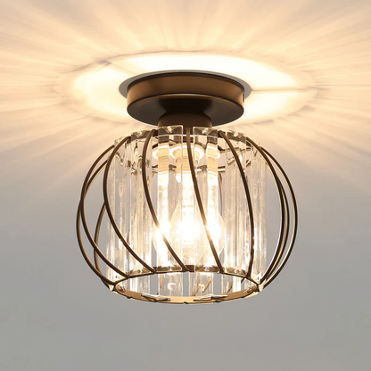 Nordic Eenvoudige Bolvormige Glazen Hal Hanglamp Modern Plafondlamp Zwart D16*H16cm