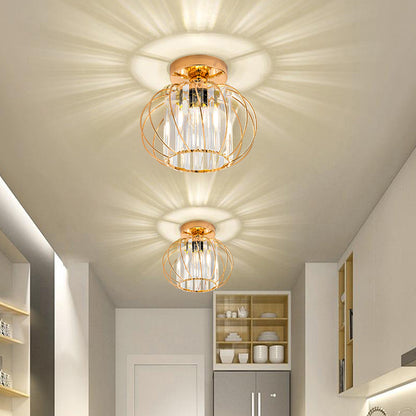 Nordic Luxe Glazen Plafondlamp Voor Hal Zwart Scandinavisch Goud