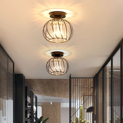 Nordic Luxe Glazen Plafondlamp Voor Hal Zwart Scandinavisch