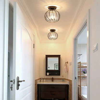 Nordic Luxe Glazen Plafondlamp Voor Hal Zwart Scandinavisch