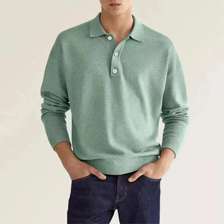 Nouva | Polo shirt met lange mouwen voor heren – Zacht katoen & klassiek design groen