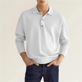 Nouva | Polo shirt met lange mouwen voor heren – Zacht katoen & klassiek design wit