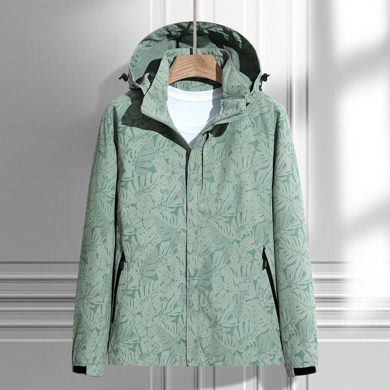 Dames Windbreaker – Lichte Waterdichte Regenjas met Capuchon en Ritssluiting Groen