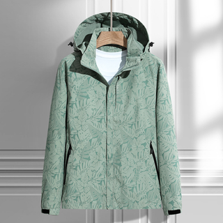 Dames Windbreaker – Lichte Waterdichte Regenjas met Capuchon en Ritssluiting Groen