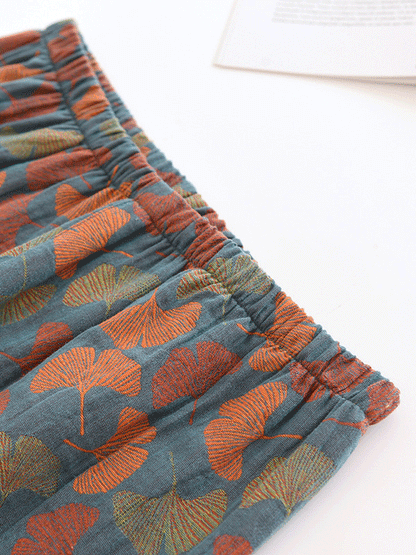 Vintage Bloemenprint Crepe Pyjama Set - 2-delig voor Dames