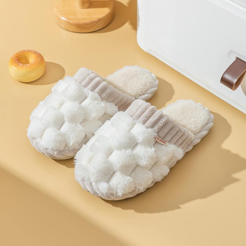 Dames Zachte Pantoffels - Comfortabele Huisschoenen voor Thuis Beige
