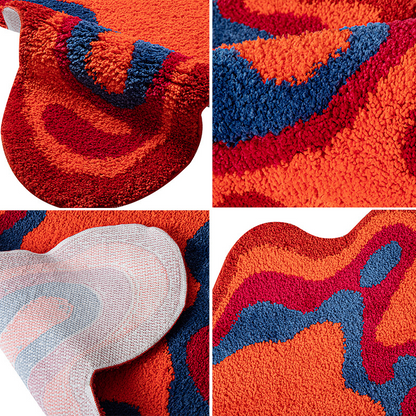 Abstract Blob Accent Tapijt met Gedurfde Vormen en Zachte Textuur – Modern Vloerkleed voor Woonkamer en Slaapkamer