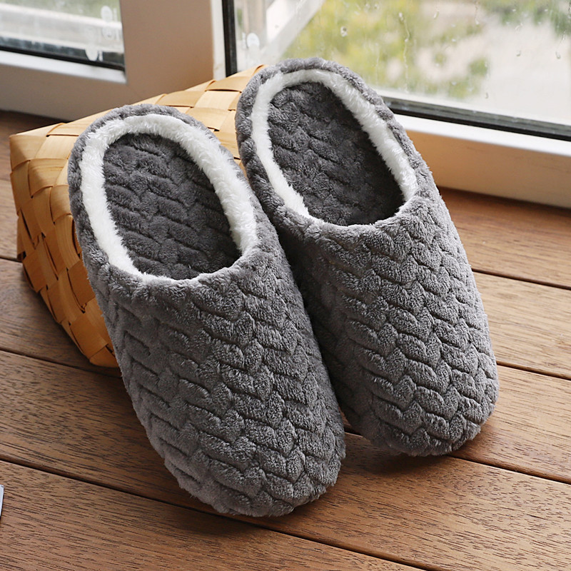 Unisex Warme Winterpantoffels - Zachte Sloffen met Voering Grijs