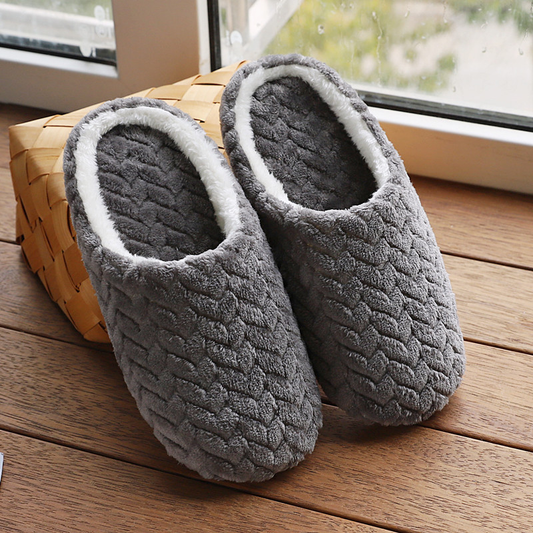 Unisex Warme Winterpantoffels - Zachte Sloffen met Voering Grijs