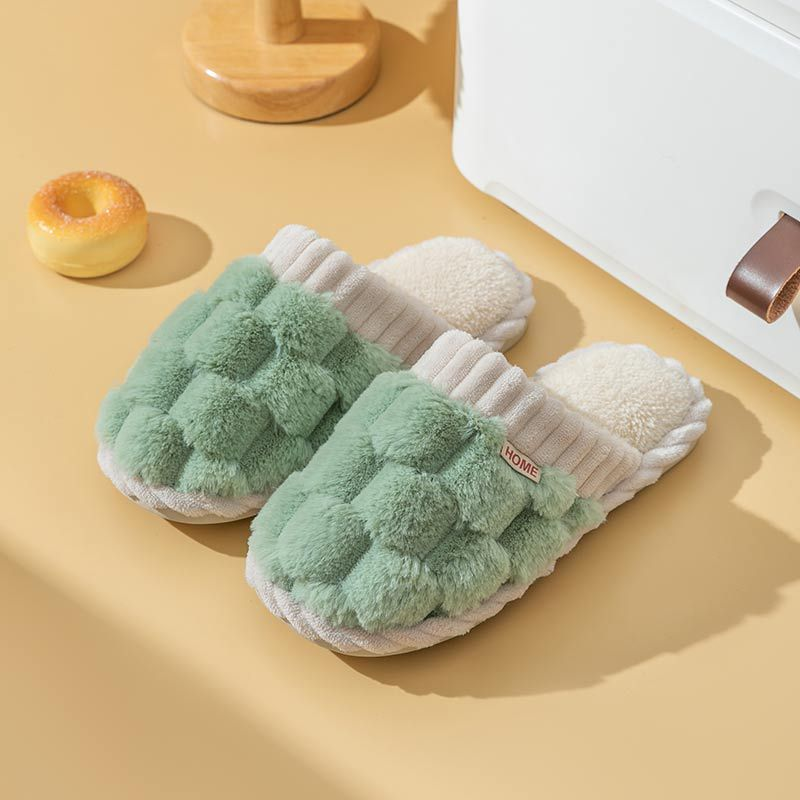 Dames Zachte Pantoffels - Comfortabele Huisschoenen voor Thuis Groen