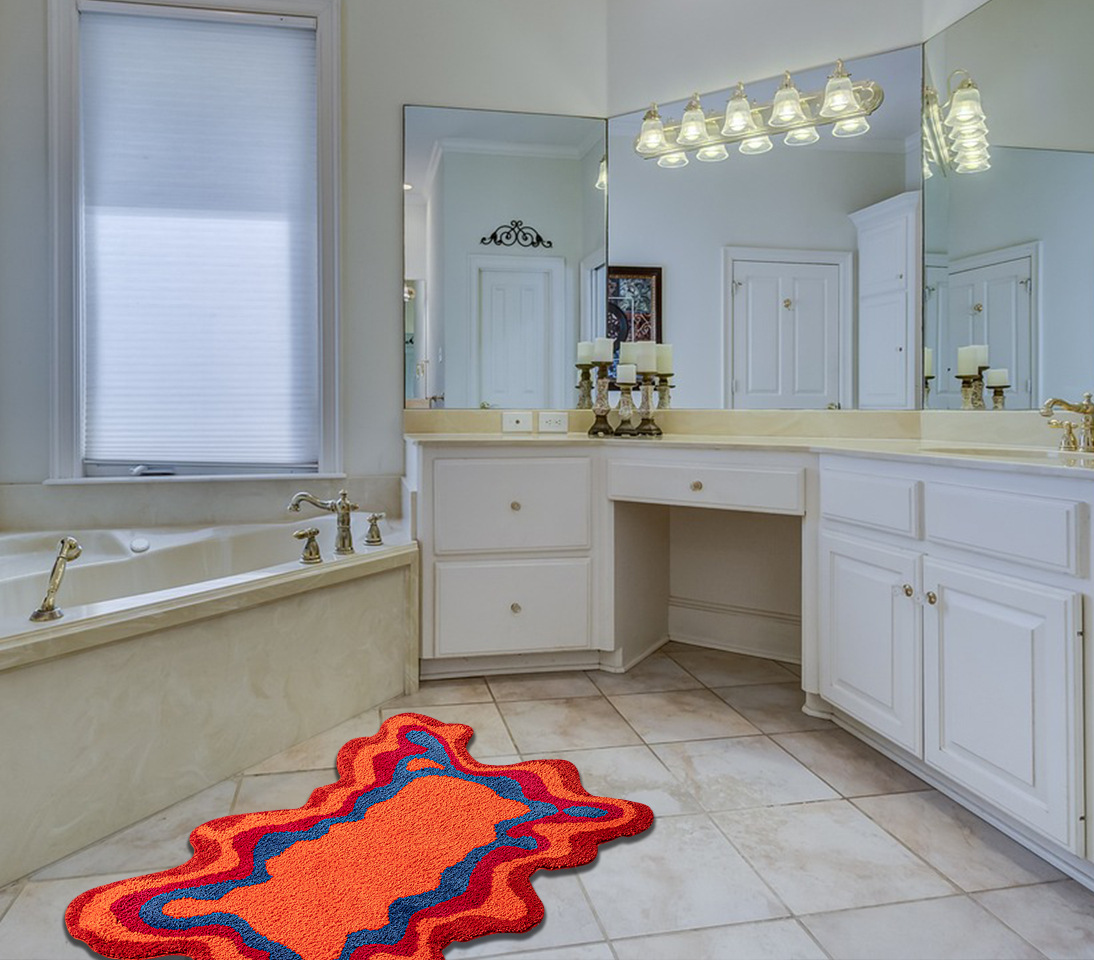 Abstract Blob Accent Tapijt met Gedurfde Vormen en Zachte Textuur – Modern Vloerkleed voor Woonkamer en Slaapkamer