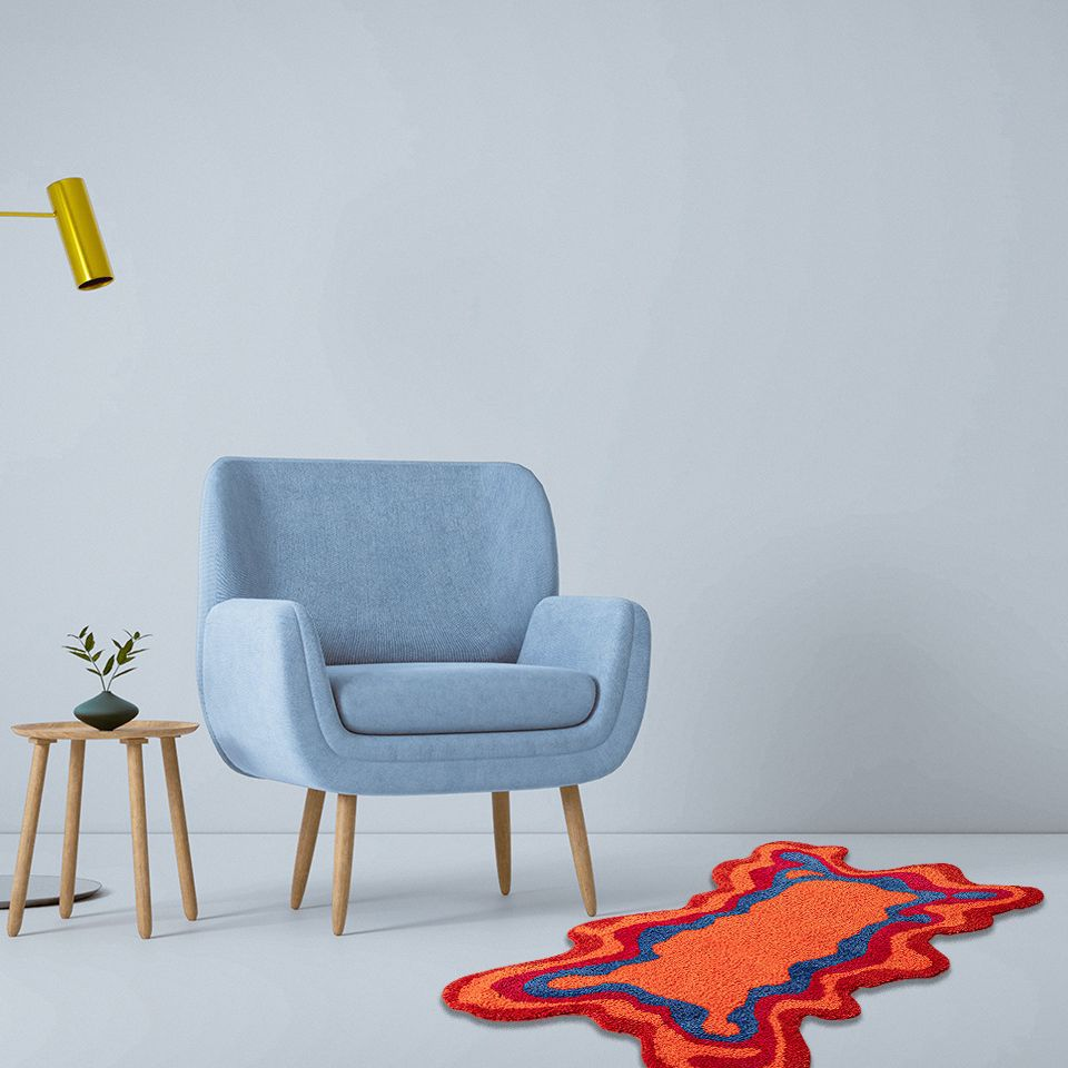 Abstract Blob Accent Tapijt met Gedurfde Vormen en Zachte Textuur – Modern Vloerkleed voor Woonkamer en Slaapkamer