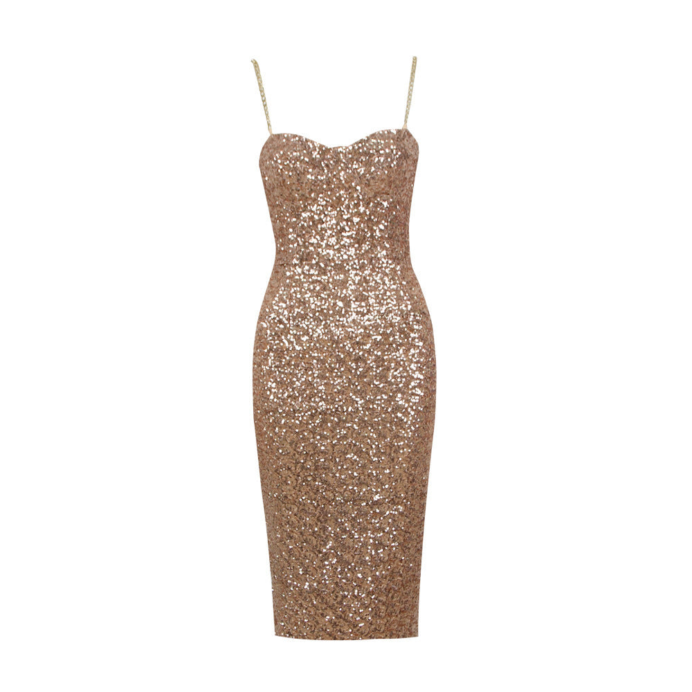 Midi Glitter Jurk Met Pailletten