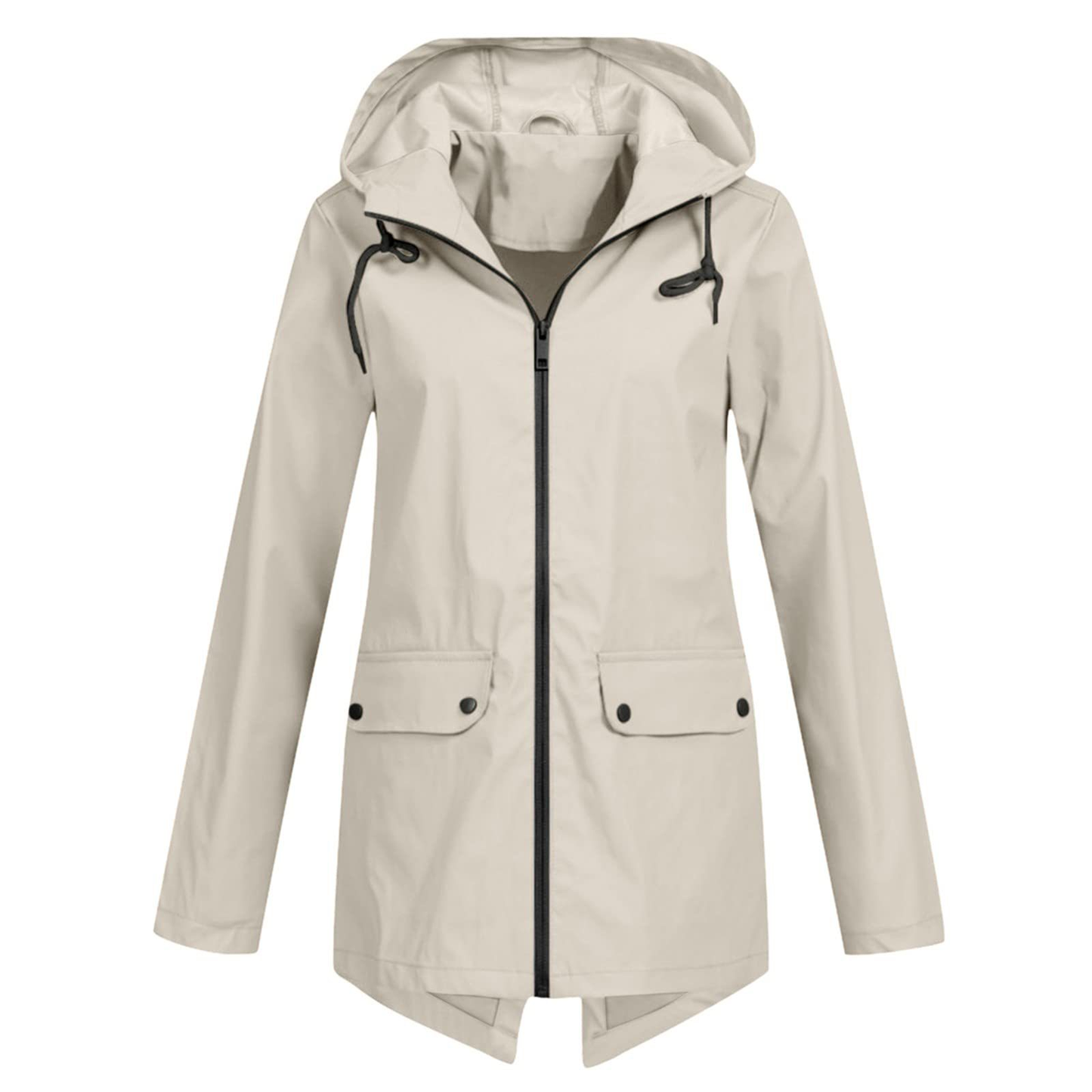 Dames Regenjas met Capuchon - Lichtgewicht, Waterdicht & Ademend Beige