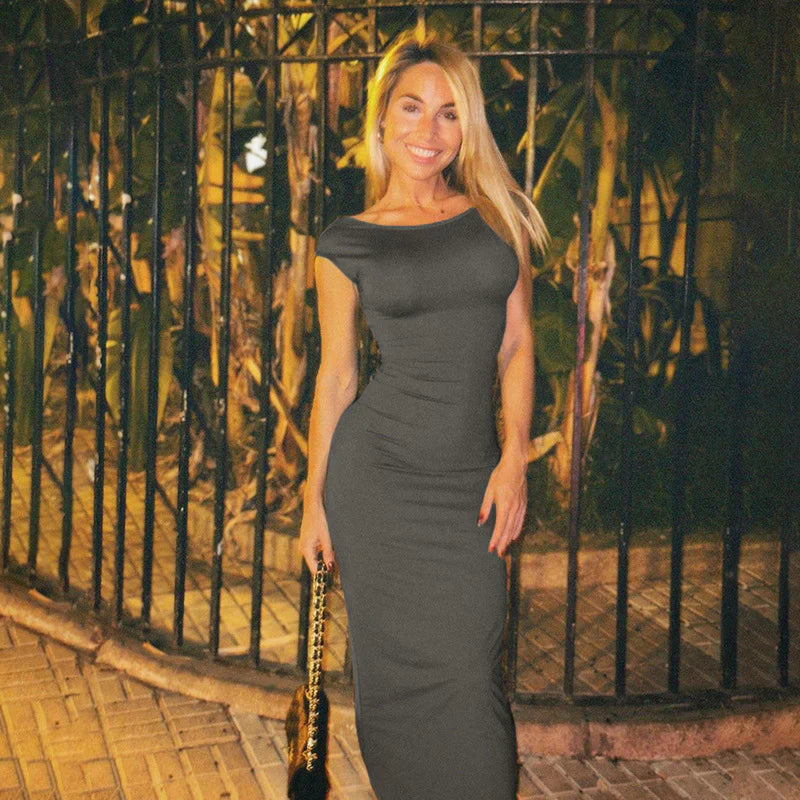 Dames Rugloze Maxi Jurk – Zoete Fantasie Zomerjurk met Open Rug | Elegante & Luchtige Lange Jurk voor Feest of Strand