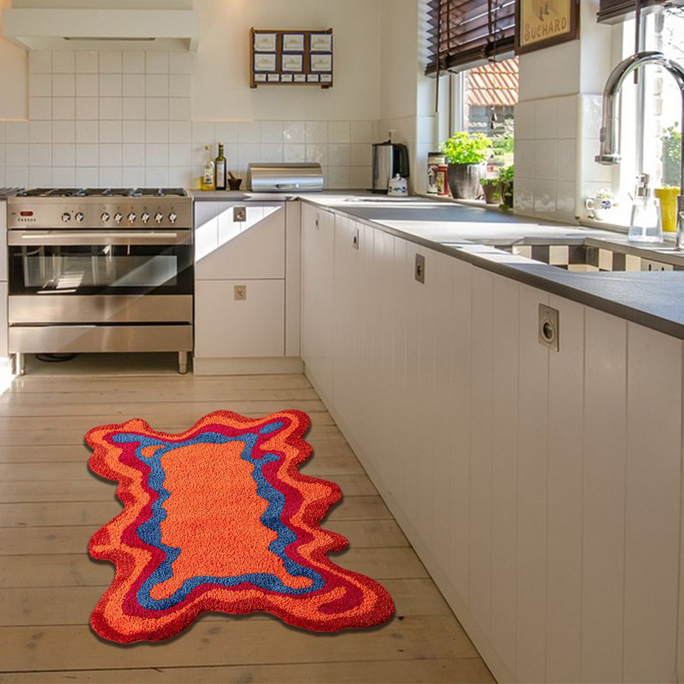 Abstract Blob Accent Tapijt met Gedurfde Vormen en Zachte Textuur – Modern Vloerkleed voor Woonkamer en Slaapkamer