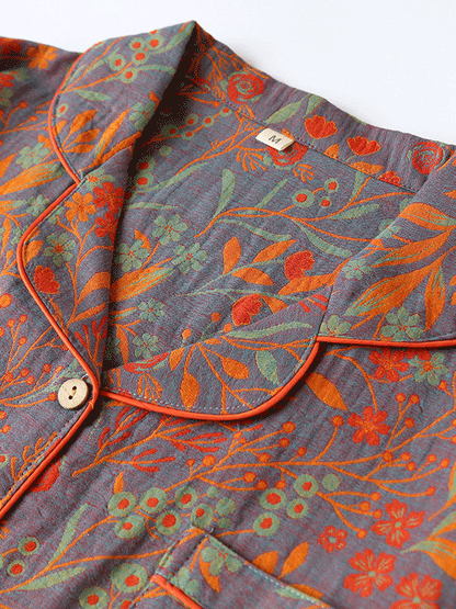 Luna Elegante Bloemenprint Pyjama Set voor Dames Nachtkleding